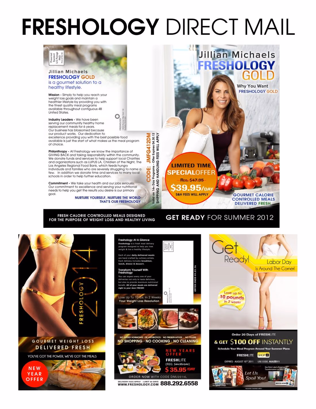 Freshology direct mail marketing design collage